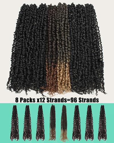 20 Inches 8 Packs crochet twists pre looped,Mixed Colors Combo Pack(6 packs 1B+ 1 pack T1B/27+1 pack T1B/30),Passion Twist Crochet Hair-Super Long Pre-twisted Hair Extensions(20"-8 Packs,1B+T27+T30)