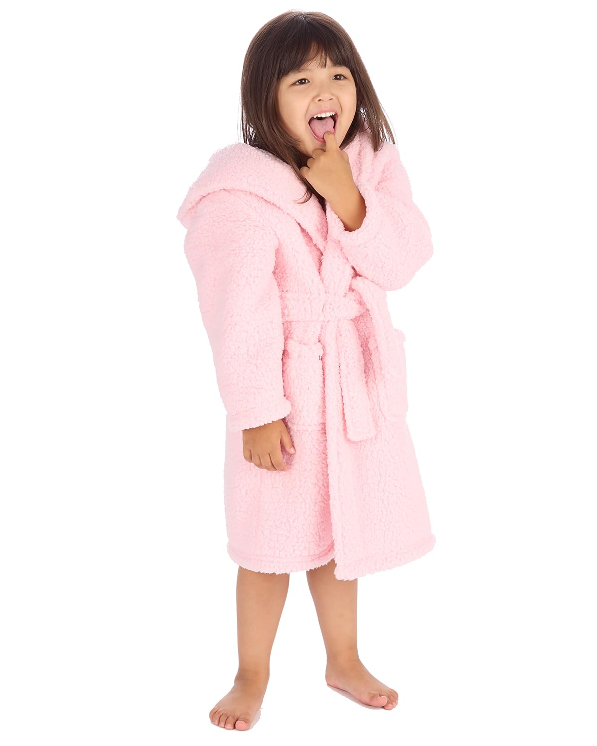 Slumber Hut® Huggable Borg Hooded Robe 18C1058 Candyfloss 3-4 Years