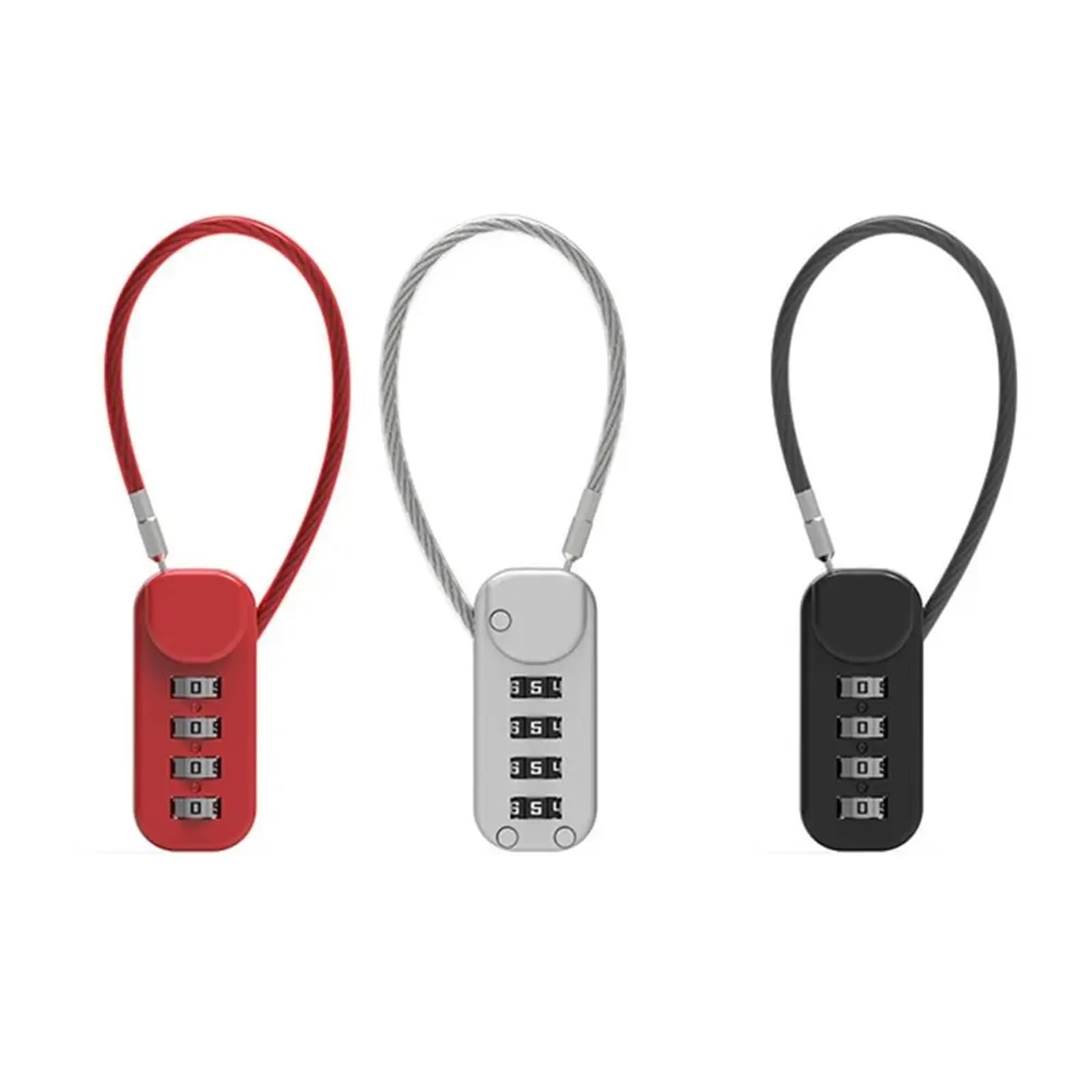 Candado con contraseña de cable de acero portátil for equipaje de viaje, mochila, candado con cremallera, candado con código de 4 dígitos for dormitorio, 1 unidad(Black)