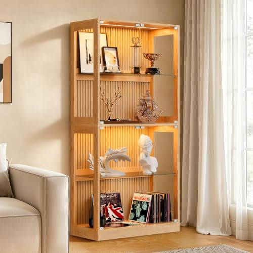 Image of AMERLIFE 32-Inch RGB Display Cabinet with Glass Shelves