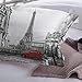 MIUNNG Moderno Paisaje de la Ciudad Ropa de Cama Torre Eiffel Estatua...