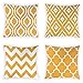 EIKLNN 4 Piezas Funda de Almohada Decorativa Geometría Moderna, Funda de Cojín 45x45cm, Funda de Almohada Cuadrado, Amarillo Funda de Cojine, para Sofá Cama Coche Decoración Hogar