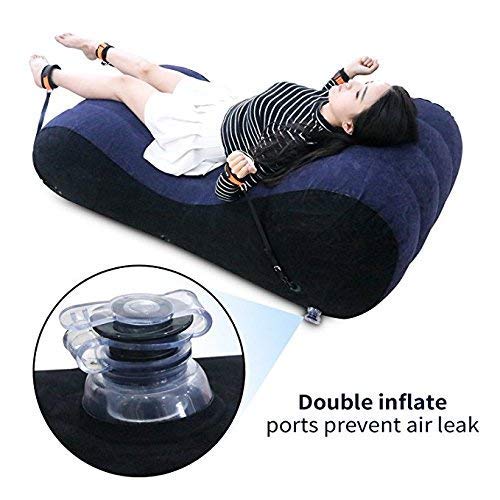 Inflatable Multifunctional Sofa, Yoga Chaise Lounge/Relax Chair, Bed Sofa with Handcuffs & Leg Cuffs, Portable Magic Cushion Ramp Body Pillow Inflatable Furniture Lounger for Couples