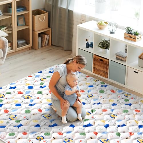 Ours à bulles Tapis D'éveil Bébé Pliable Epais 150x180cm-Tapis de Motricité Favorisant Le Développement Sensoriel-Antidérapant-Tapis De Jeu Pour Enfant...