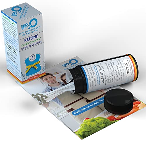 Life2O Doublecheck Ketone Test Strips 180Ct, 50X More Reliable Test, Keto Urine Tester Kit For Measuring Ketosis, Ketones Urinalysis For Ketogenic, Low-Carb, Paleo & Atkins Diets #TOP6