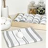 Chardin home Recycled Cotton Farmhouse Woven Kitchen Towels Set, Grey & White | 18x28 Inch Kitchen/Dish Cloths Set of 6 |Super Absorbent Reusable Hand and countertop Towels Ultra Soft Tea Towels