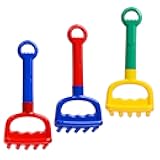 MERRYHAPY 3pcs Beach Rake Lightweight Plastic Sand Tools for Outdoor Blue Colors Box for Ages