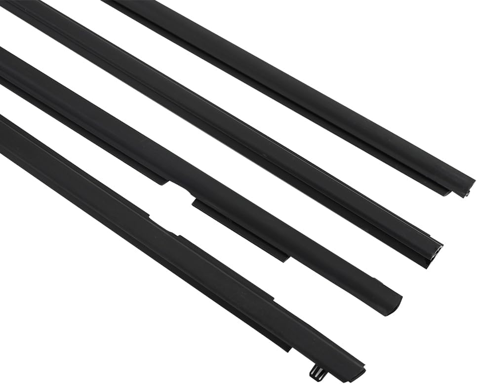 Window Molding Trim Seal Belt 4pcs Black Compatible with Mazda 3 BK Series Sedan Hatchback 2004-2009
