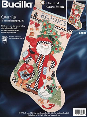 Bucilla kit point de croix 83685 Country Folk canevas broderie fils inclus