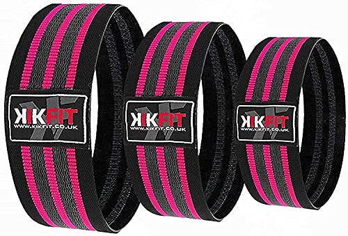 Bandes de résistance en tissu KIKFIT, bandes de butin d'exercice, 3 bandes d'entraînement pour hommes femmes Cover