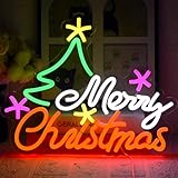 uexnkj-y merry christmas neon sign albero di natale neon luce neon targa di natale dimmerabile insegna luminosa usb per casa soggiorno capodanno natale festa festa decorazione