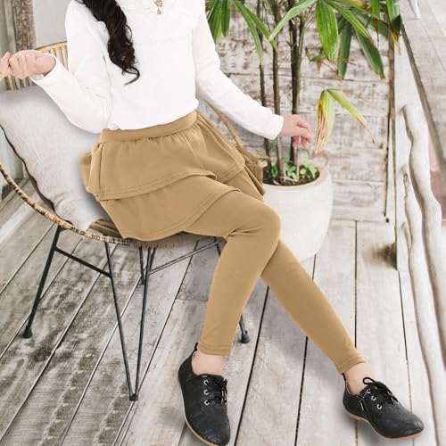 Image of KEREDA Girls Leggings Ruffle Skirt School Uniform Pants Kids Clothes