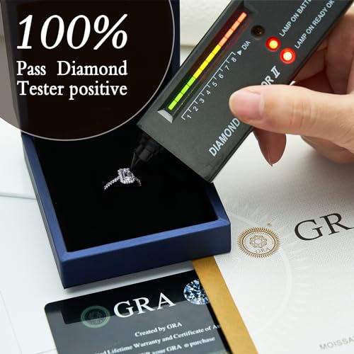 Moissanite Engagement Ring Size 5to9,S925 Sterling Silver Lab Created Diamond Promise Ring for Women,1Carat Halo Emerald Cut Wedding Rings Christmas Gift for Wife4