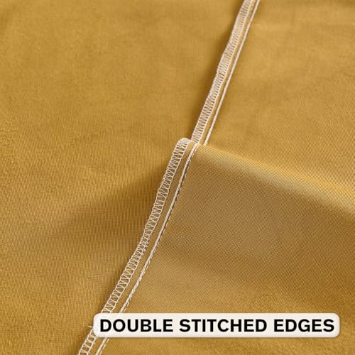 Image of FUTEI Pack of 2 Velvet Throw Pillow Covers 24x24 Inch Soft Embossed Leaf-Relief Textured Decorative European Cushion Cases Modern Natural Farmhouse Accent for Couch Bed Living Room, Golden Yellow