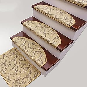 Houten trappentapijt tapijt, niet slip imitatie linnen pluche zelfklevende trap mat deken, indoor stap tapijt, trap…