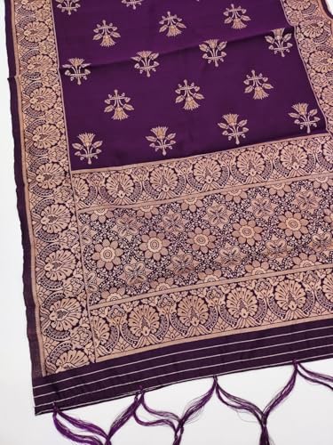 Image of Women's Banarasi Silk Unstitched Salwar Suit Dress Material with Dupatta, Unstitched Salwar Suit Set with Dupatta, Salwar Material for Women, Salwar Material for Women Unstitched