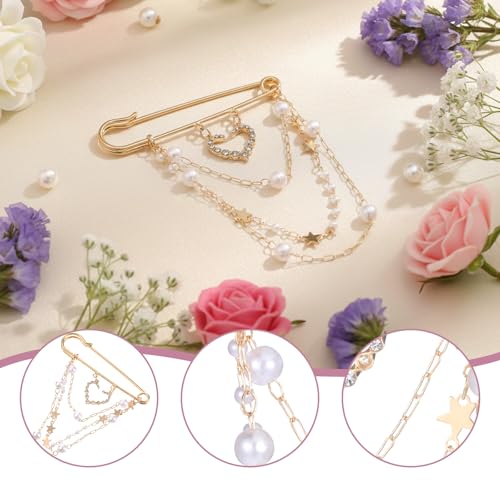 Image of Number 5 Lapel Brooches and Pins, Designer Brooches for Women Vintage Gold Pins and Brooch Imitating Pearl Rhinestone Brooch Pin Fashion Lapel Pin for Wedding Banquet Jewelry Gift