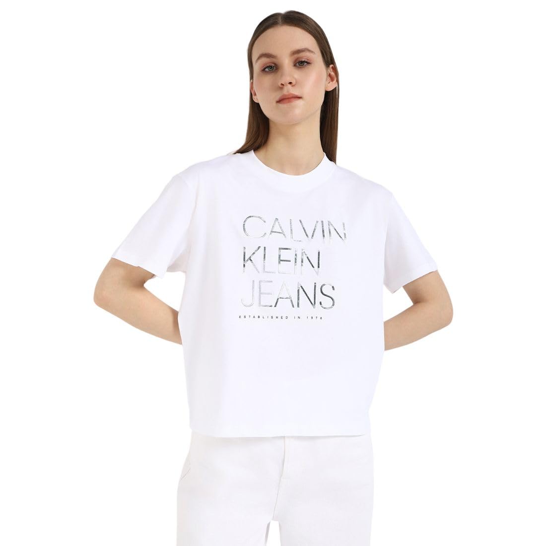 Calvin Klein EMBROIDERED INSTITUTIONAL TEE Tişört Kadın