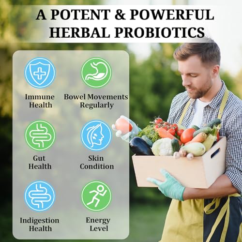 Probiotics for Women and Men, 300 Billion CFU, 24 Strains Probiotics with 15 Organic Herbs Prebiotics, Probiotic for Digestive Gut, Immune, Constipation, Diarrhea & Whole-Body Health - 2 Months Supply - Image 6