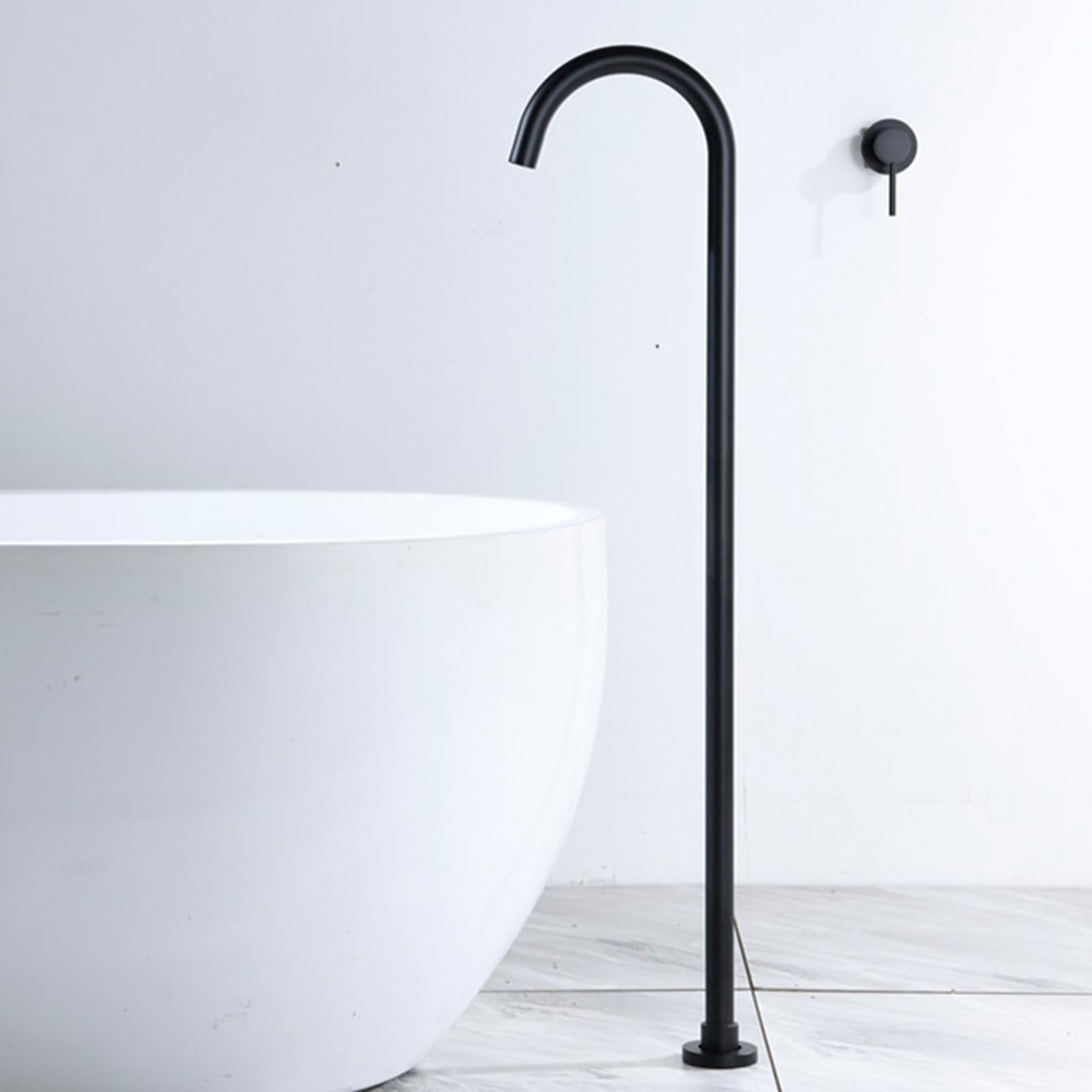 HADECOLL Freestanding Bath Taps Single Handle Hot And Cold Concealed Bath Mixer Tap Brass, Black