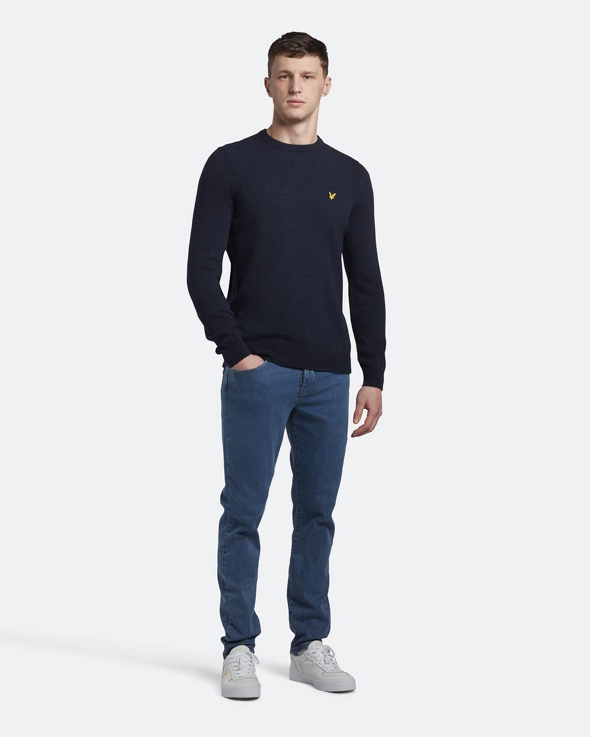 Lyle & Scott Uomo Maglione Girocollo in Misto Lana d'Agnello