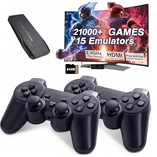 Image of Zepplay 4K Retro Game Stick | 21,000+ Preloaded Games | 15 Emulators | 64GB Card Included | Plug & Play HDMI Video Game for TV | Dual 2.4G Wireless Controllers | Gaming Console for Kids & Family