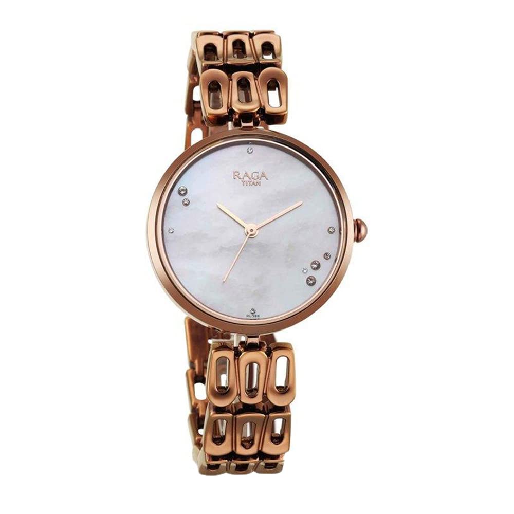 Titan Raga Chic 2659QM01 - Reloj analógico de latón con esfera de nácar (32 mm), Nácar