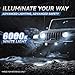 Auto Dynasty 7 Inch Full LED Headlight and Fog Light with Reflector Beam H6024 Sealed Beam Headlamps Compatible with Jeep Wrangler JK TJ CJ | Miata | Hummer, Super Bright 6000K, 80,000 Hours Life