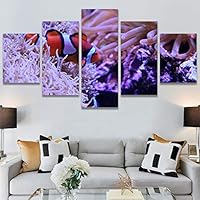 SIGNWIN 5 Panel Canvas Wall Art Deep Under for Home Decorations Ready to Hang - 60