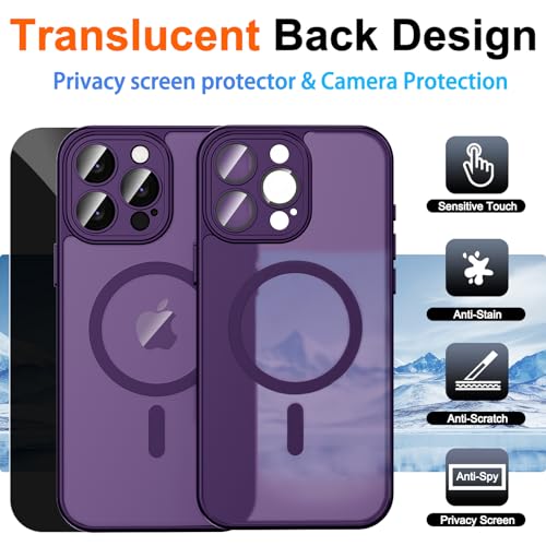 Image of for iPhone 14 Pro Max Case with Privacy Screen Protector, Purple
