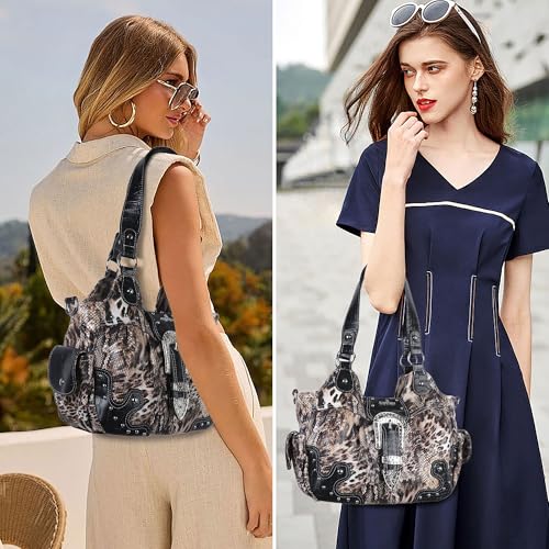 Image of Angel Kiss Hobo Bags for Women Vegan Leather Purses and Handbags Ladies Chic Shoulder Bags Crossbody Purses with Metal Studs