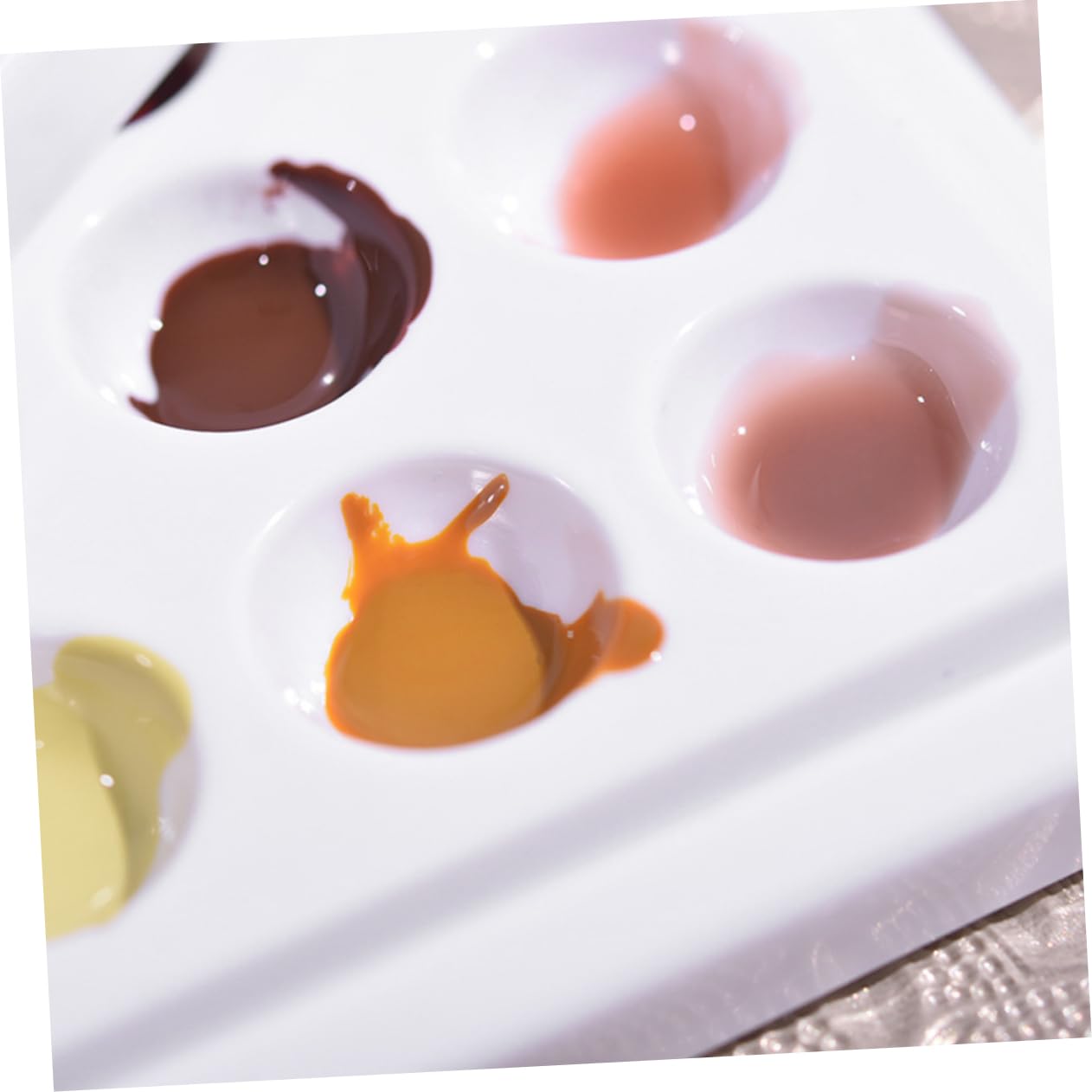 2 Piezas Paleta De Cerámica Paletas De Pintura De Artista Bandeja De Mezcla De Colores Mezcla Cosmética Placa De Pintura Cerámica Imitación Nacarado