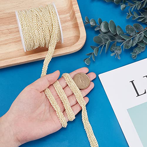 Gorgecraft 10 Yards Gold Braid Lace Trim 3/8 Inch Wide Polyester Woven Gimp Braid Trim Centipede Decorated Lace Ribbon For Costume Diy Crafts Sewing Jewellery Making Home Decoration Golden #TOP2