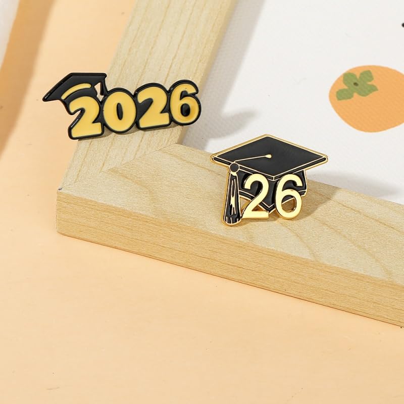 Image of Graduation Enamel Lapel Pins Class of 2026 Graduation Caps Brooches Gifts Souvenir Emblem Badges Diploma Brooche for High College Teacher School Vacation Accessories
