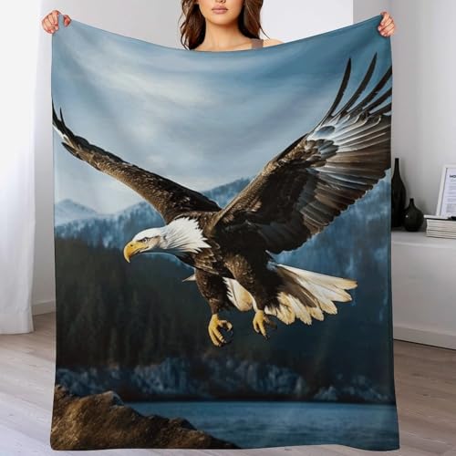 Couverture flanelle aigle idéale pour vos soirées canapé - 6