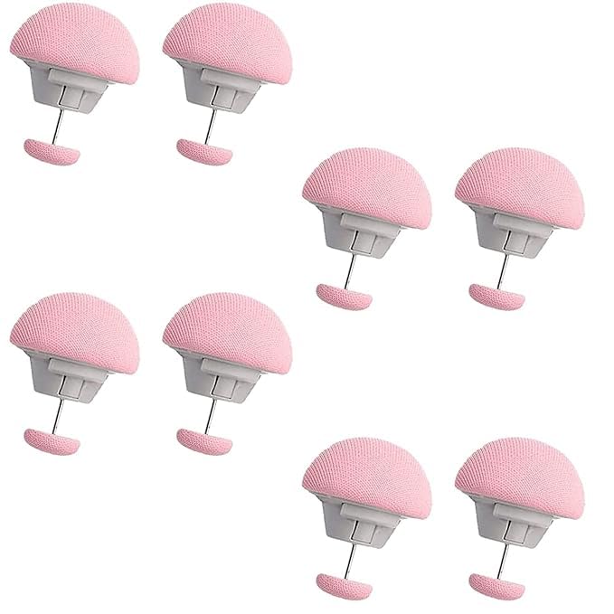 Quilt Fixing Clips | Mushroom Style Bed Sheet Pins | Non-Slip Duvet Cover Clips for Blanket & Comforter | Soft Fabric Grip | Stylish & Easy to Use | Pack for Bedding |Pink 8-picture-40