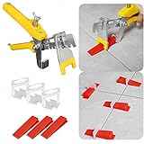 CNAODUN Tile Leveling System 1/8'' Kit with Tile Plier,300 PCS Tile Spacers Clips and 100 Pcs Reusable Wedges Tile Tools for Professional Ceramic Tile and Stone Installation…