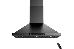 IKTCH 30" Black Electric Range Hood, 900 CFM, Wall Mount Ducted/Ductless Stainless...