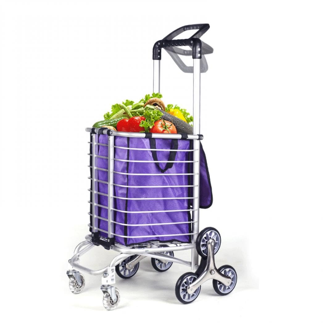 Photo 1 of Jessie Folding Rolling Cart with Wheels Shopping Cart Portable Trolley Bag,Utility Cart Heavy Duty Stair Carts with Adjustable Bungee Cord and 2 Models Switching Big Volume (8 Wheels no Braking)