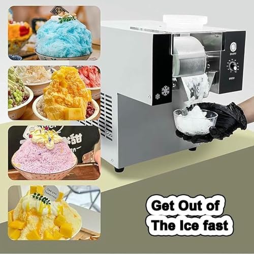Commercial Snowflake Ice Machine, 60kg Stainless Steel Shaved Ice Maker, Rapid Cooling, Perfect for Snow Cones, Parties & Events - High Efficiency Ice Shaver,120kg