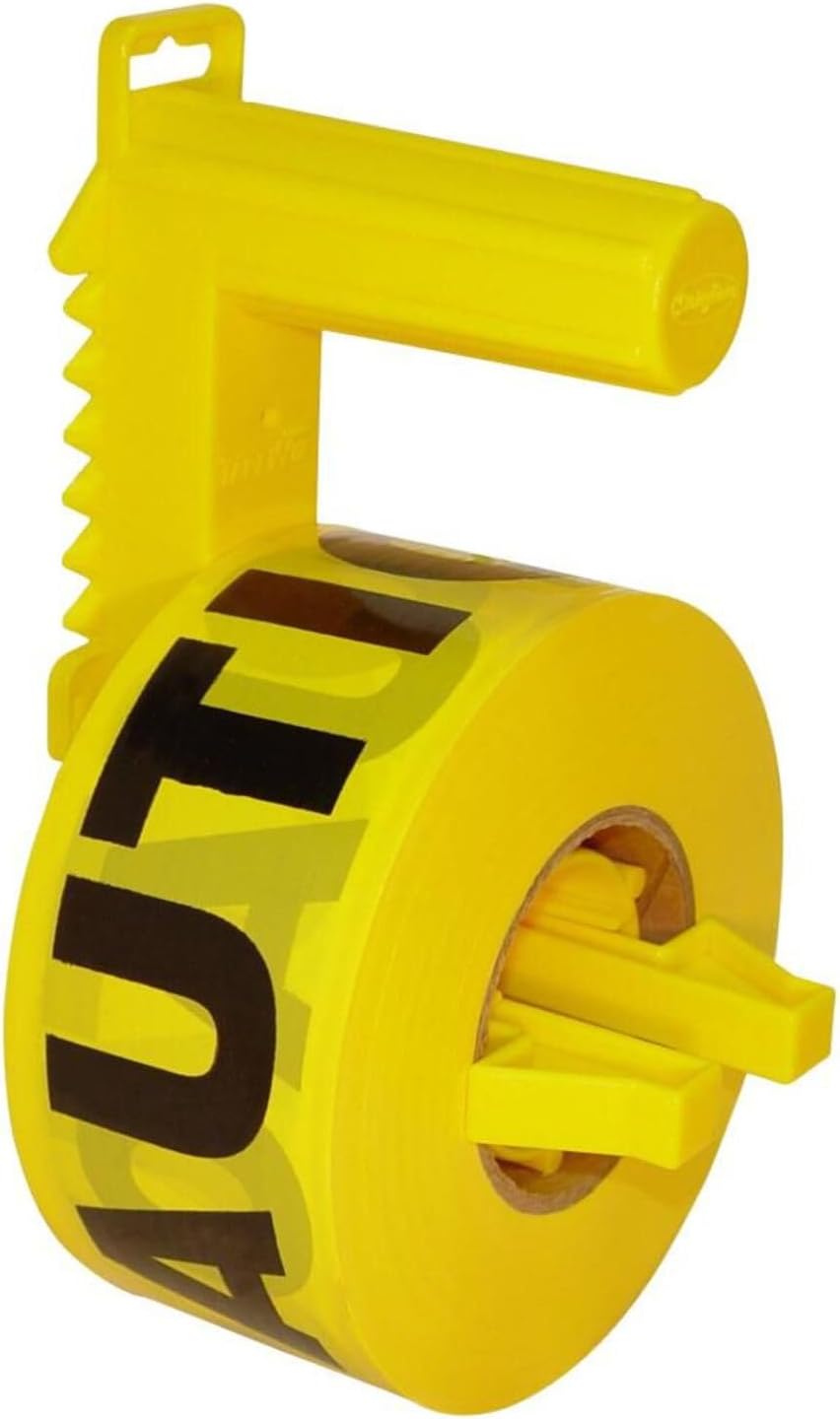 COMPANY Tape Wiz 42020 Professional Caution Tape Dispenser with 1000-Feet 2ml Caution Tape, Yellow