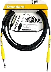 CABO DE GUITARRA SAMURAI 0,30MMM CONECTOR P10/P10 20FT 6,10 METROS PRETO - SANTO ANGELO