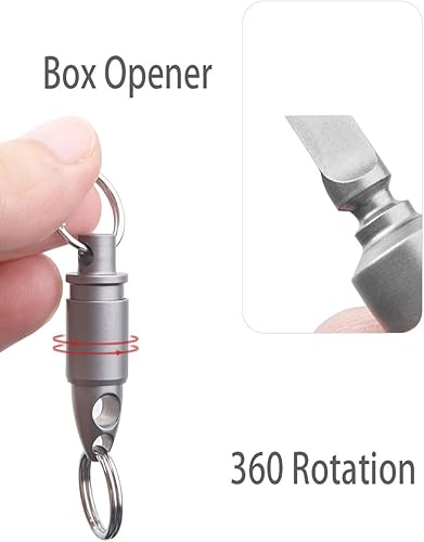 Miniatura 3 de TENCHILON T14 Llavero universal de titanio TC4 desmontable de liberación rápida con abridor de paquetes, organizador de conectores retráctil