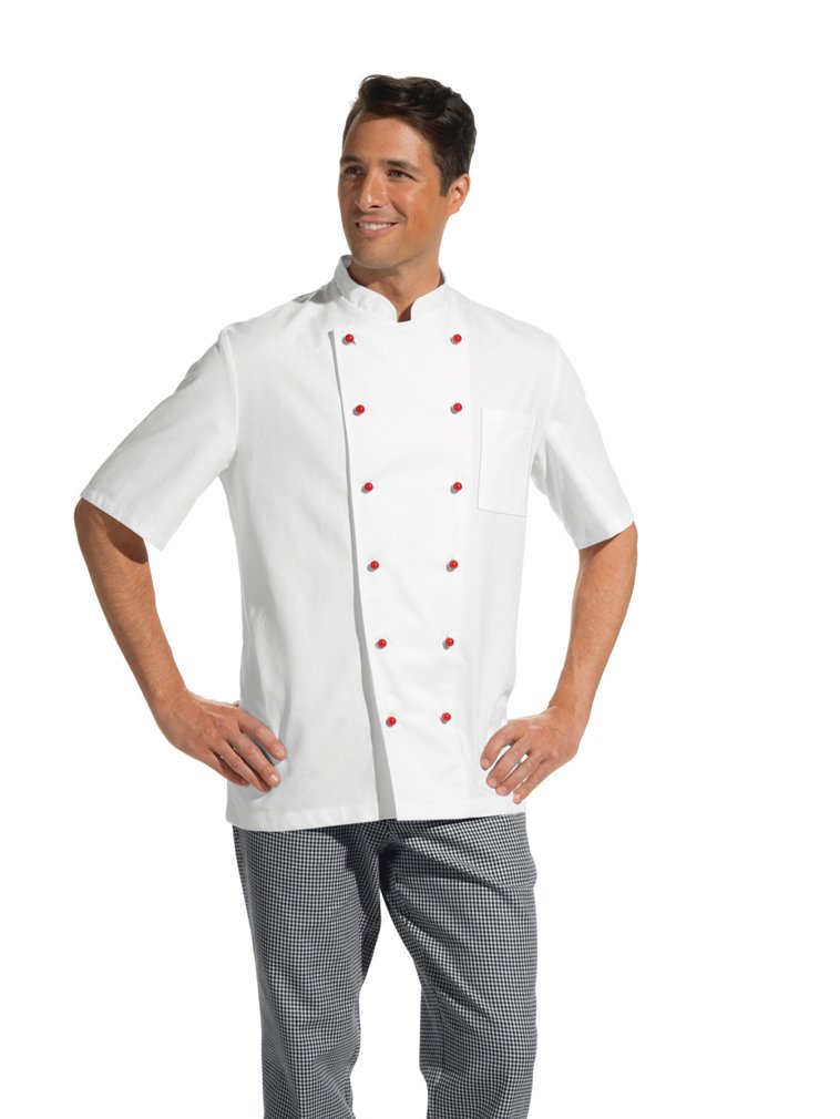 Leiber Chaqueta de cocinero con manga 1/2, color blanco