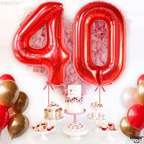 Image of KatchOn Red 0 Balloon Number 40 Inch