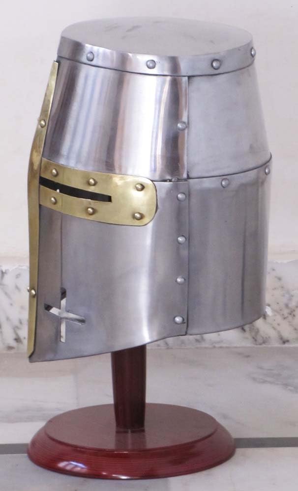 Medieval Replicas Medieval Templar Crusader Knight Armor Helmet.