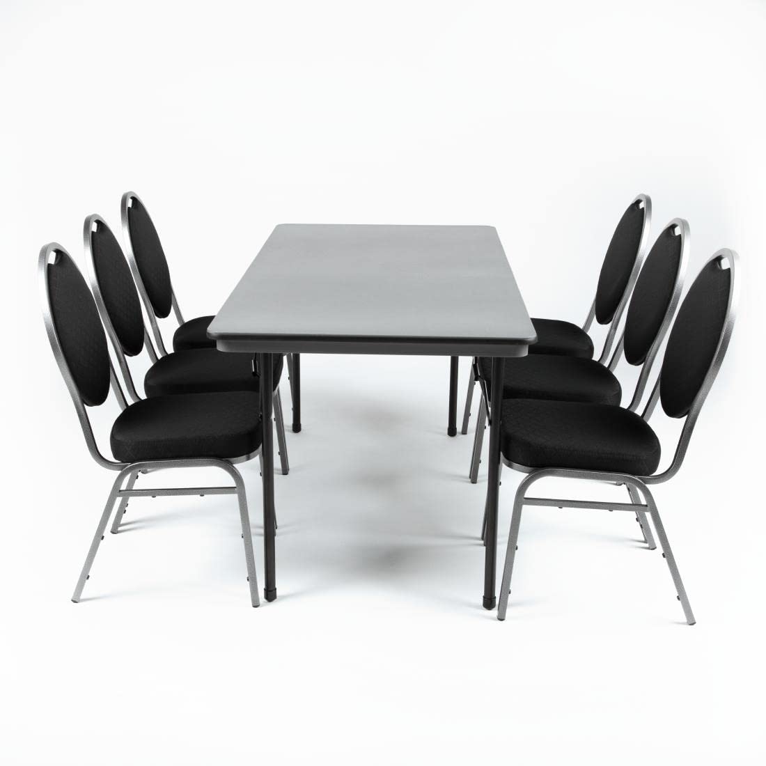 Bolero Table de banquet pliante rectangulaire en ABS 5 pieds, gris 5 pieds, taille: 750(H)x1520(L)x760(W)mm, table portable intérieure et extérieure, GC595