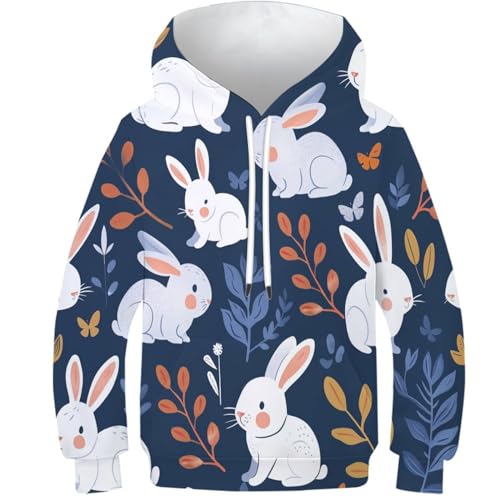 Sweat à capuche enfant Le Lapin imprimé 3D pour ado 12-14 ans