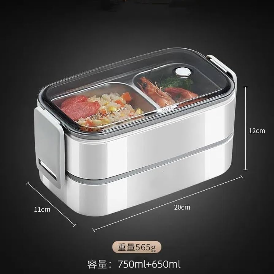 Amazon | 304ステンレス製保温弁当箱 長方形弁当箱 密封 二重構造 大