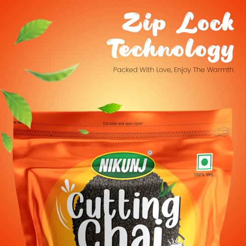 Image of NIKUNJ Cutting Chai, 1kg | Real Kadak Chai | Black Tea | Strong Blend - Rich Taste, basil